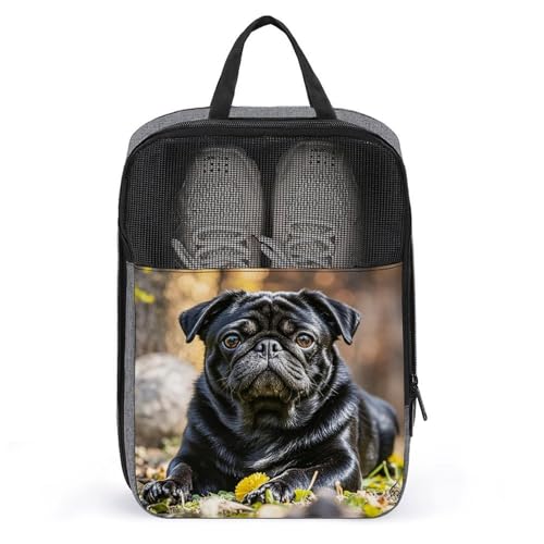 Bolsas de polvo para zapatos de golf y viajes con cremallera organizador de carlino negro