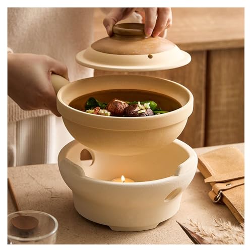 Olla de arcilla con tapa para sopas caseras y utensilios de cocina tradicionales 6