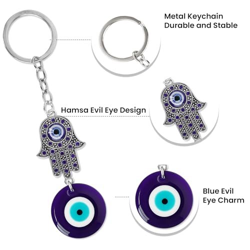 Image of Storite Hamsha Hand Evil Eye Keychain, Blue