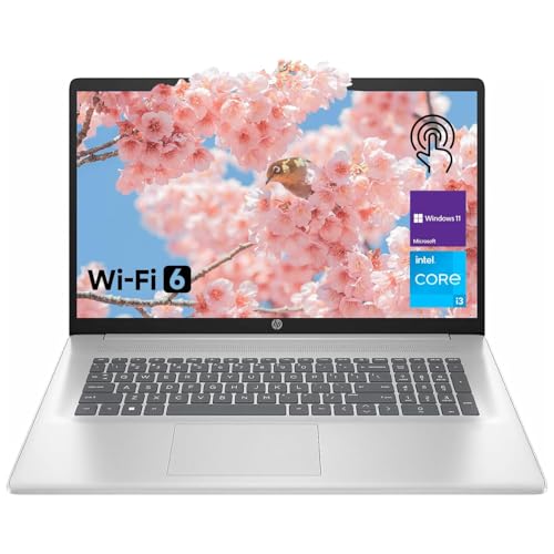 HP 17.3' Laptop for Home, Students, Business, Lifetime Office 365 for The Web, 17.3' Touchscreen, 8-Cores Intel CPU, w/Copilot, 8GB RAM, 128GB eMMC, Camera Privacy Shutter, Win11