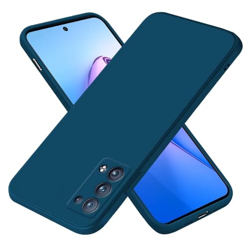 EASSGU Custodia per OPPO Reno6 Pro 5G (6.55' Inches), Cover Morbida in Silicone TPU - Blu zaffiro