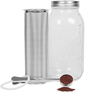 Cold Brew Coffee Maker Filter for 2Quart/64ounce Wide Mouth Mason Jar-Iced Coffee&Tea&Fruit Maker-Food-grade