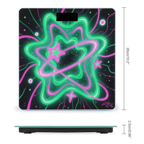 Báscula Digital Galaxy Verde-Rosa de Vidrio Templado miniatura 2