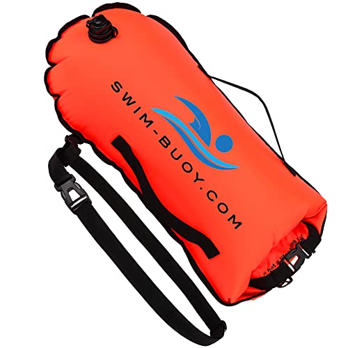 Swim-buoy.com® Boya para nadar en aguas abiertas - Mantente seguro con esta boya naranja: PVC de 28 litros para nadadores y triatletas