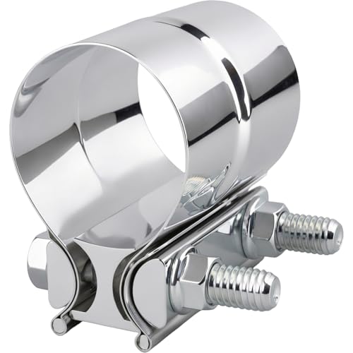 DOSKJOK 2.25 Inch Exhaust Clamps Lap Joint Band Clamp 304 Stainless Steel for Muffler Pipe Catalytic Converters 1Pcs