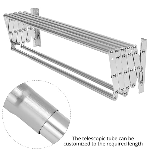 QWORK® Faltbarer Wäscheständer Wandmontage, Ausziehbar mit 7 Stangen für Balkon & Wäschekammer