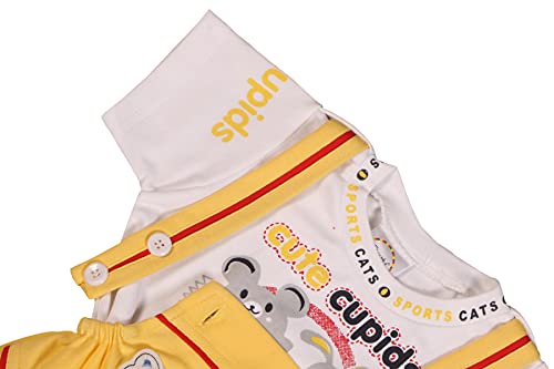 Image of Baby Boy's And Baby Girl's Dungaree Set /Romper Set with T-Shirt And Cap