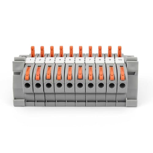 Conectores Electricos MYLERCT Un Juego de 10 Conectores Electricos con Accesorios de Riel, Se Puede Utilizar para Producción de Bricolaje, Automatización, Ingeniería Eléctrica y Otros Proyectos
