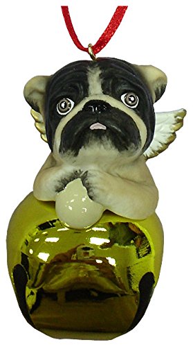 StealStreet SS-D-BL002-B Cute Christmas Holiday Bulldog Bull Dog Ornament Bell Figurine, Gold