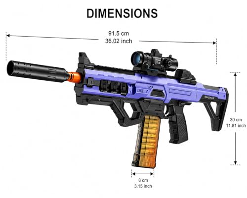 Image of Scar-L Gun Toy for Kids, Automatic Blazestrom Soft Bullet Machine Gun for Boys, Realistic Shooting Playing Gun with Foam Bullet, Scope & Magazine Guns for Adults