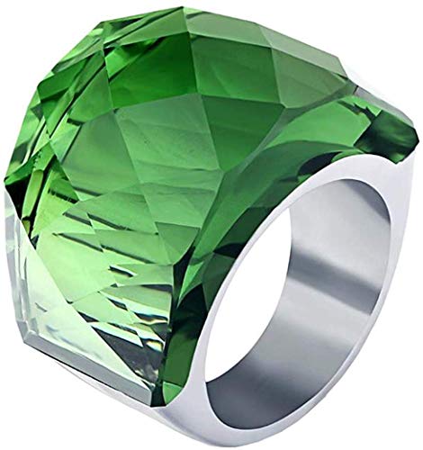 Image of HIJONES Men Women Stainless Steel Cubic Zirconia Royal Crystal Rings Wrap Band Cocktail Style