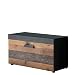 Produktbild trendteam smart living - Indy - Kommode - Eiche/Grau - Garderobensitzbank mit 1 Klappe und 2 Einlegeböden - (BxHxT) 80 x 45 x 37 cm - antikfarbene Griffe
