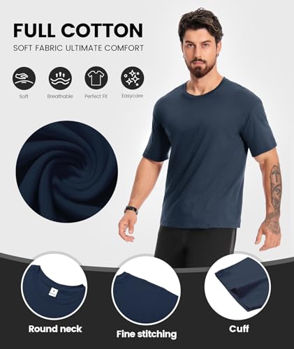 Little Beauty 6 Pack T Shirts for Men Cotton Crew Neck Short Sleeve T-Shirts Breathable & Moisture Wicking Tee4