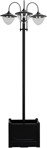 Outsunny - Lámpara solar de 3 cabezales de 74.5 pulgadas con maceta, encendido automático, 6 horas máximo, iluminación LED lista para exteriores, disponible en Yaxa Colombia