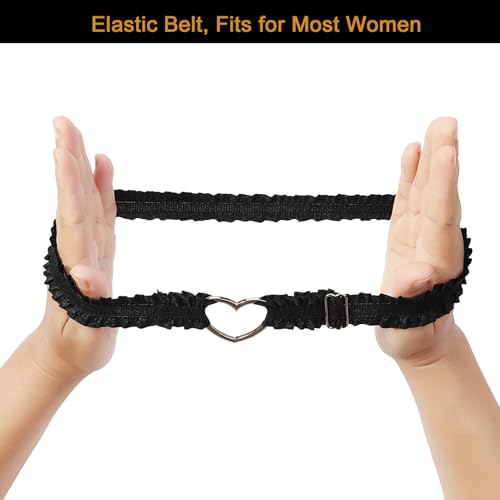 2Pcs Adjustable Heart Lace Thigh Garter for Wedding Bride, Elastic Leg Garters Belt for Women Parties4