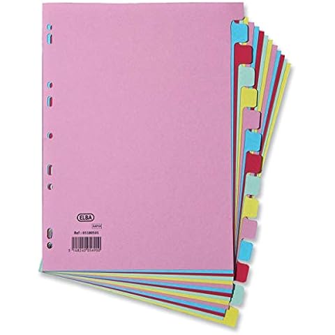 Elba A4 15 Part Card Dividers Cover