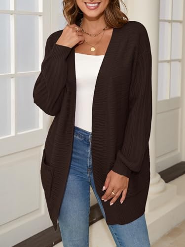 BELAROI Plus Size Cardigan Sweater for Women Cable Knit Open Front Casual Long Sleeve3