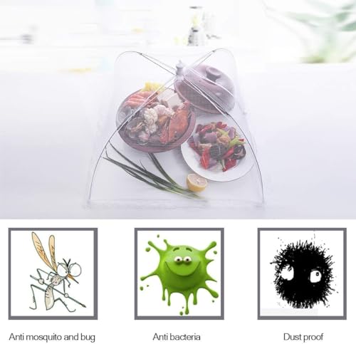 Image of 17-Inch Pop-Up Mesh Food Covers (Pack of 5) - Collapsible Reusable Umbrella Tents for Outdoor Food, Fruits, BBQ, Picnic & Kitchen Table Protection