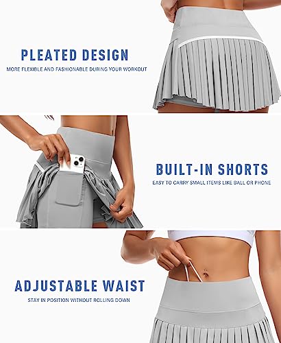 Image of JoyGirl Womens Pleated Tennis Skirt High Waist Golf Skort | Built-in Shorts with Pockets, Mini Athletic Skirt, Breathable, for Tennis Golf Pickleball Workout