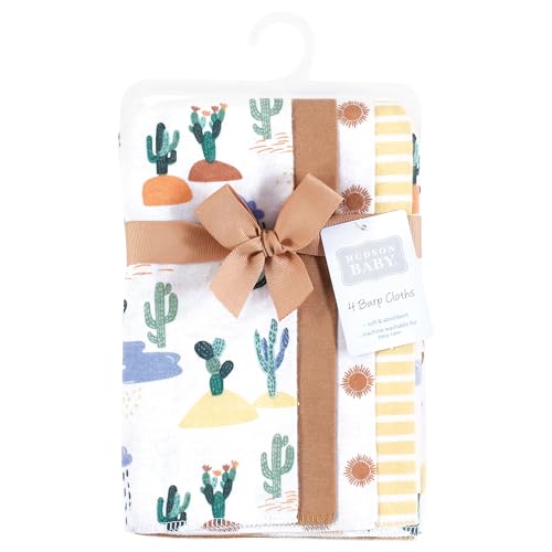 Image of Hudson Baby Unisex Baby Cotton Flannel Burp Cloths, Fun Desert, One Size