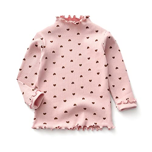 ASHER FASHION Girls Sweaters Soft Cotton Long Sleeve Sweater Toddler Heart Ruffle Pullover Blouses
