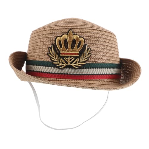 CLISPEED Spring Autumn Straw Hat Wide Brim Sun Protection Beach Hat for Boys Straw Sun Hat for Outdoor Activities Vacation Khaki
