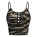 Produktbild Cocila Tank Tops Damen Tarnung Cami Crop Top, Sommer Bustier Spaghettiträgertop Bluse Bauchfreie Kurze Weste Oberteile Sport-BH Leibchen