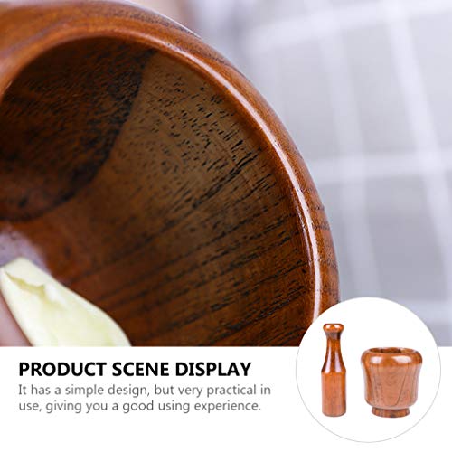 HEMOTON Almofariz E Pilão Set Misturador E Triturador de Madeira Tigela para a Medicina Pílula Crush