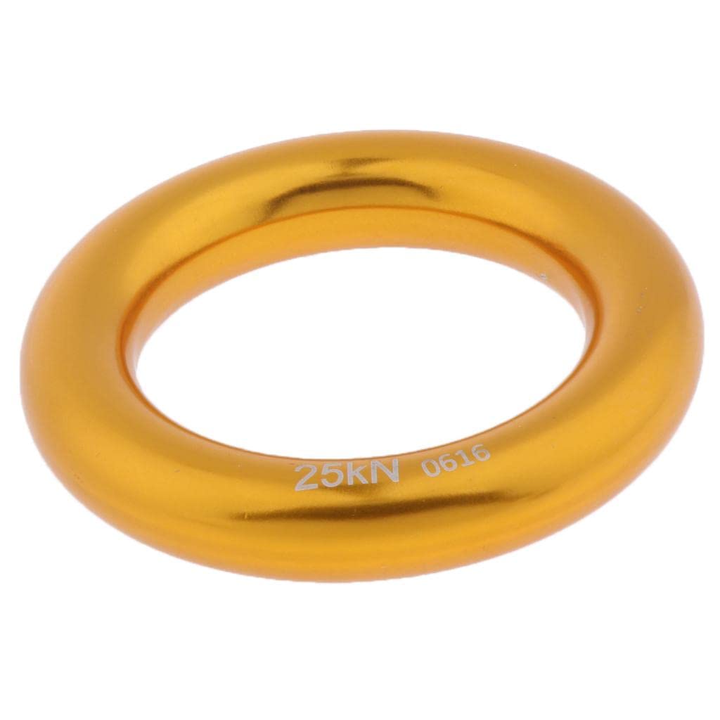 25KN - Anillo de rescate para rappel de escalada en roca, conector de rescate dorado, talla L