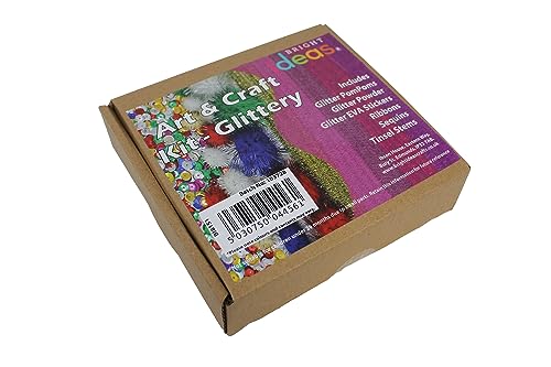 Bright Ideas Art and Craft Glittery Kit with Pom Poms, Glitter Powder, Ribbons and Sequins - Image 3