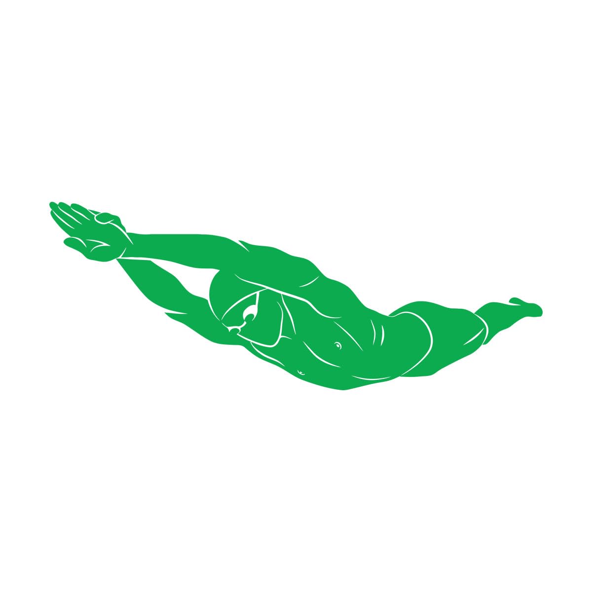 Wall Stickers Swimmer Swimming Pool Water Sports 47.3x133.1cm Personalized Customization Extra Large Green