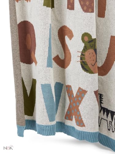 Image of haus & kinder Knitted Baby Blanket, Soft Breathable Baby Blankets Newborn, Premium Baby Blanket for 0-2 Years, Cozy Blankets for Crib, Nursery & Stroller, New Born Baby Essentials | ABC