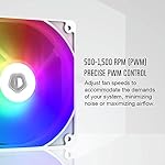 ID-COOLING SE-214-XT ARGB White CPU Cooler 4 Heatpipes CPU Air Cooler ARGB Light Sync with Motherboard(5V 3-PIN Connector) CPU Fan for Intel/AMD, LGA 1700 Compatible for Desktop - Image 5