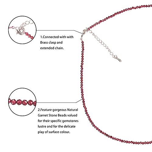Liqunsweet 3 Strands Natural Garnet Semi-Precious Gems Stone 2Mm Tiny Beaded Crystal Necklaces Choker thumb #4