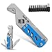 OUTU Multitool Wrench, with Adjustable Wrench/Flat Screwdriver/Phillips Screwdriver/Bottle opener/9 Different Sizes of Screwdriver Bits (Blue)