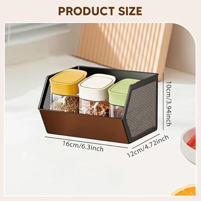 Hanging Kitchen Shelf with Anti-Rust Coating Stable Organizer for Refrigerator Made of Steel with Ventilation Grilles Space-Saving and Practical for, S