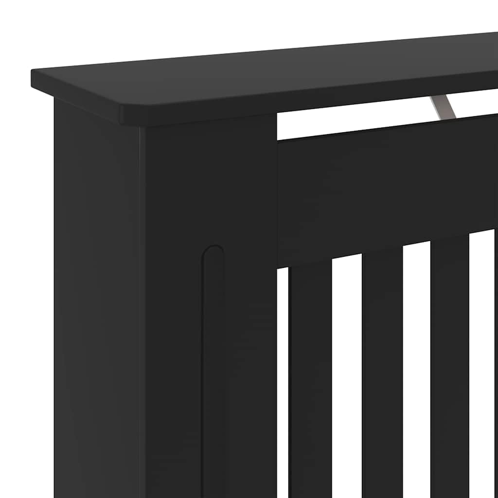 vidaXL Cubierta para Radiador, Armario de Pared para Calentador, Estante para Libros Adornos, Mueble Tapa de Calefacción de Salón, MDF Negro