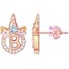 Unicorn Sterling Silver Initial Earrings for Girls Women - Hypoallergenic 14K Gold/White Gold/Rose Gold Plated Letter Earrings for Little Girls Kids - Unicorn Gifts