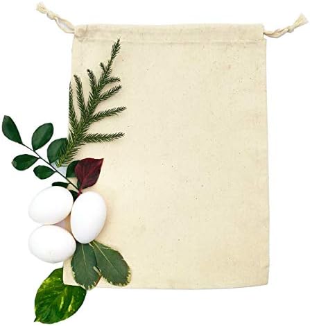 1Pcs Muslin Natural Cotton Bags with Drawstring - 12x16 Inches 100% Organic Cotton used for Everyday Storage Grocery, Dust Cover, Shopping, Gift, Shoe