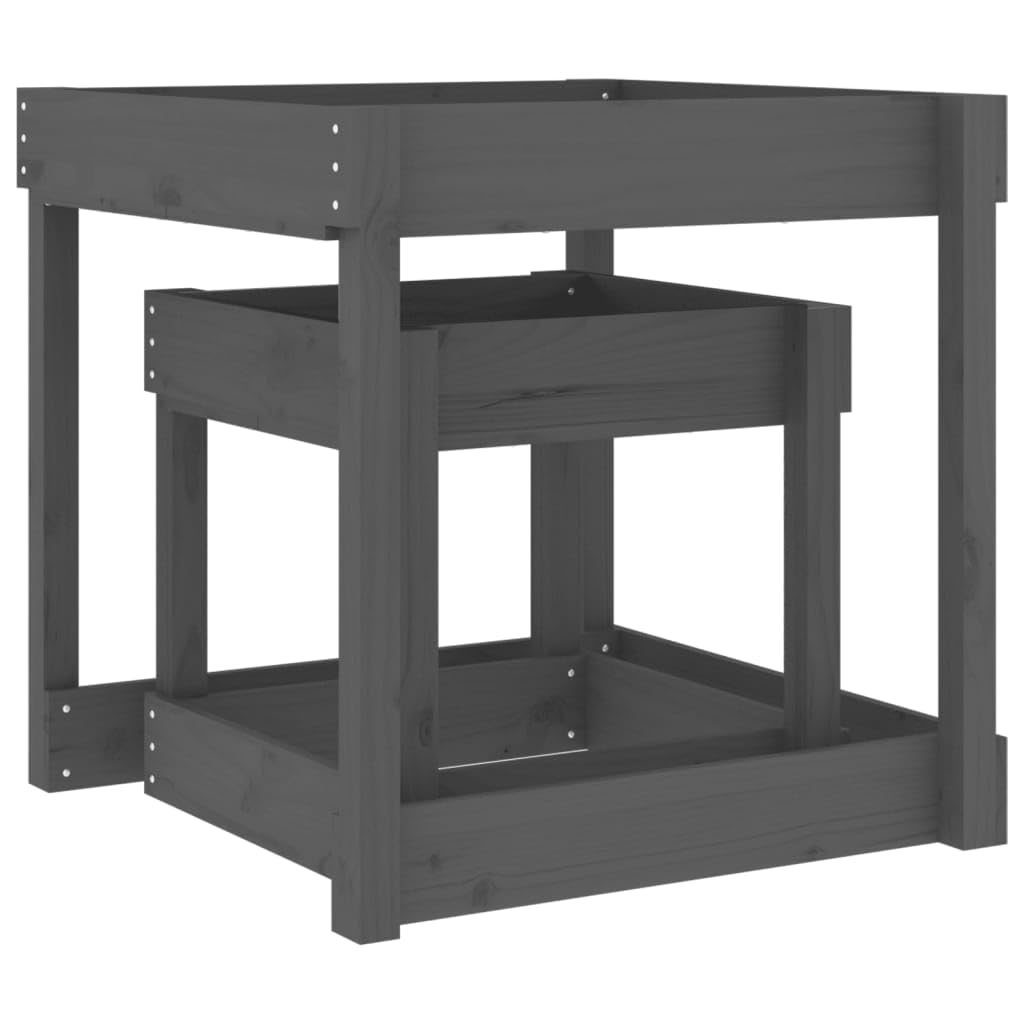 Sand-Spieltische 2 STK. Grau Massivholz Kiefer,15.02kg,825053