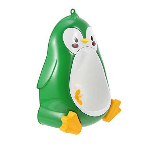HEMOTON 1Pc Cute Penguin Shaped Urinal Wall Mounted Pee Training Tool for Boys for Home Use Green Cartoon Animal Potty
