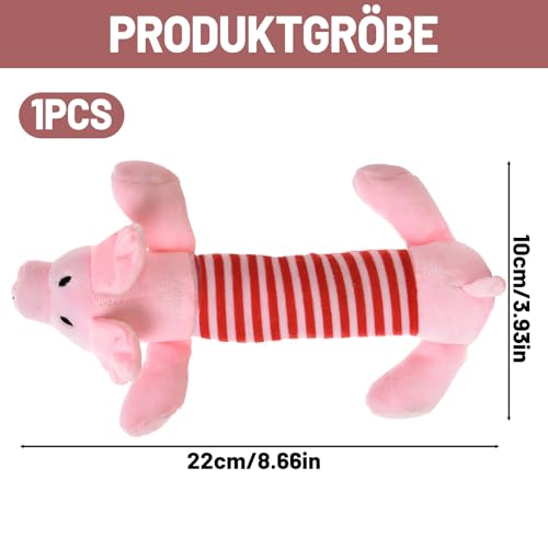 ZocRjvN Anti Stress Pig für Hunde, hundespielzeug unzerstörbar, Hundespielzeug Schwein Für Angstreinigung, Interaktives Kau-Spielzeug Für Kleine und Große Rassen, 22 x 10 cm