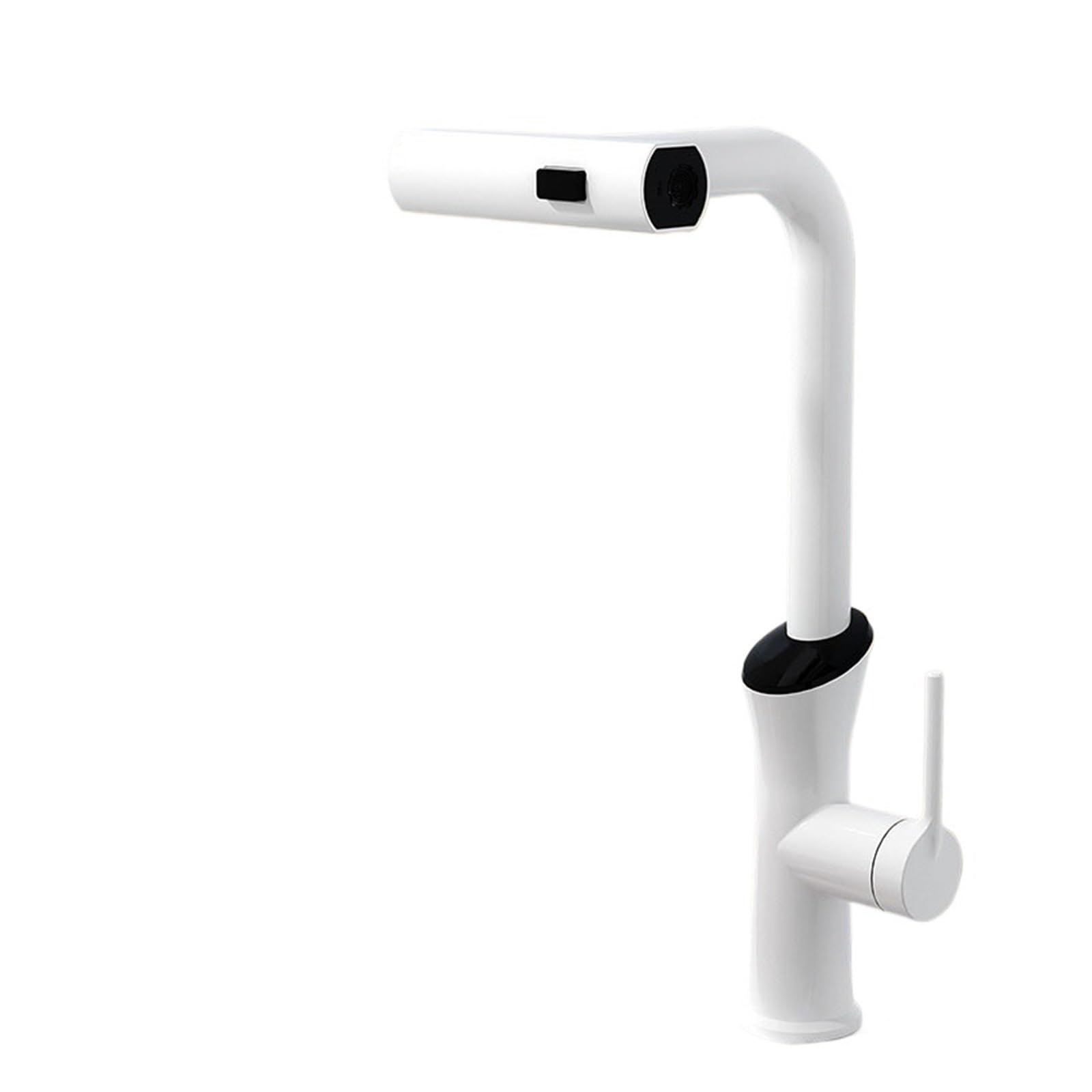 Robinet de cuisine rotatif au design contemporain fini en blanc mat