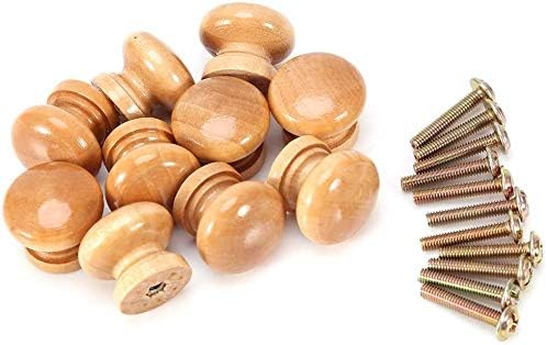 Amazon 10個入り 木製引き出しノブ 取っ手 つまみ 引くノブ ハンドル 引き出し キャビネット 食器棚 スライド棚 扉 ３サイズ選択可能 木製ラウンド 交換用 ボルト付き 28mm ドアノブ ツマミ