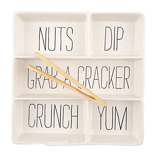 Mud Pie Bistro Section Server Set, Cream, dish 12