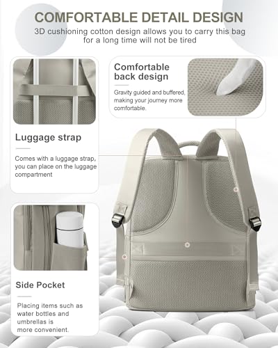 Image of coowoz Large Travel Backpack Carry On for Women Man Waterproof Gym Backpacks with Laptop Compartment Mochila de Viaje Teacher Personal Item Backpack Rucksack Airplane Accessories Must Haves(Brown)