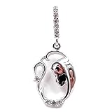 Oro 18 kt. Colgante medalla Virgen Colgante ovalada de oro blanco 18 kt. con circonitas