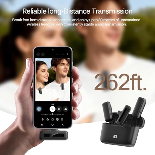 Image of Wireless 3-in-1 Mic Set for Mobile, DSLR & Laptop | Plug & Play Rechargeable Microphone for Compatible with Android, iPhone, Cameras, Laptop, YouTube, TikTok, Interview Live (J13-MIC)