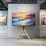 unho Soporte TV de Pie con Trípode y Estante de Efecto Mármol, Garga de 40kg