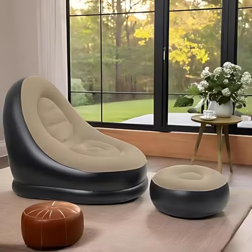 Image of Drumstone (𝐒𝐩𝐞𝐜𝐢𝐚𝐥 𝟏𝟓 𝐘𝐞𝐚𝐫𝐬 𝐖𝐚𝐫𝐫𝐚𝐧𝐭𝐲 Inflatable Lounge Sofa Chair | Lightweight Foldable Air Seat for Beach Camping Backyard & Living Room | Easy Inflate Portable Lounger